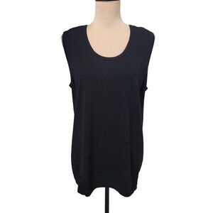 Amber Sun Size L Black Sleeveless Knit Shell, Cotton-Silk Blend, Gently Used